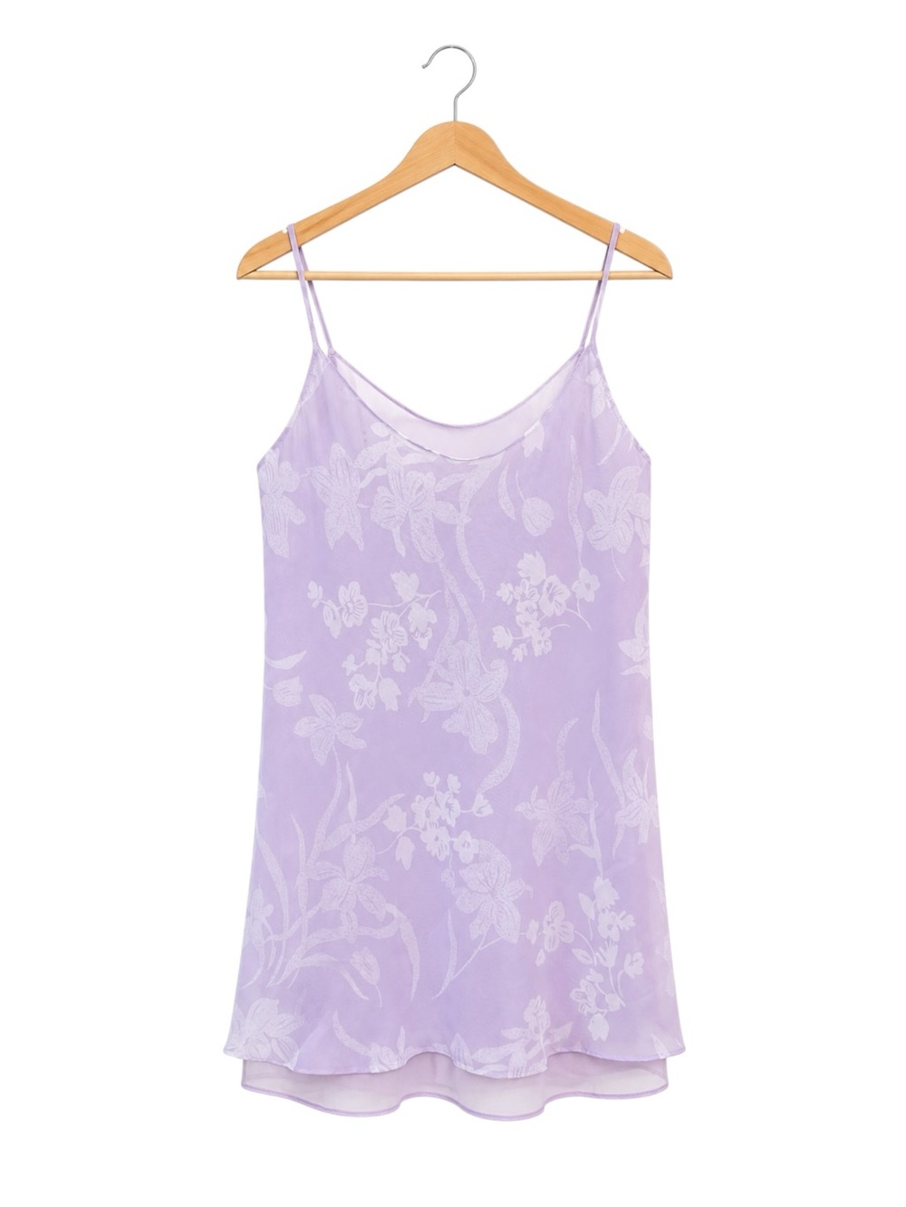 Lavender Floral Sheer‎ Slip Dress Ethereal Fairy Y2K Soft Girl Layering Small